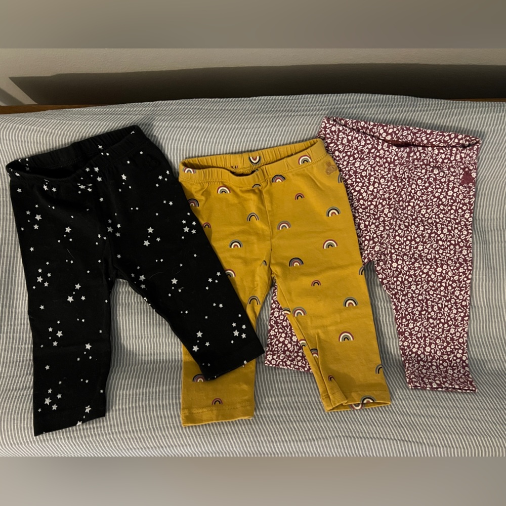 NWOT Lot of 3 Baby Gap Leggings; Size 3-6 months